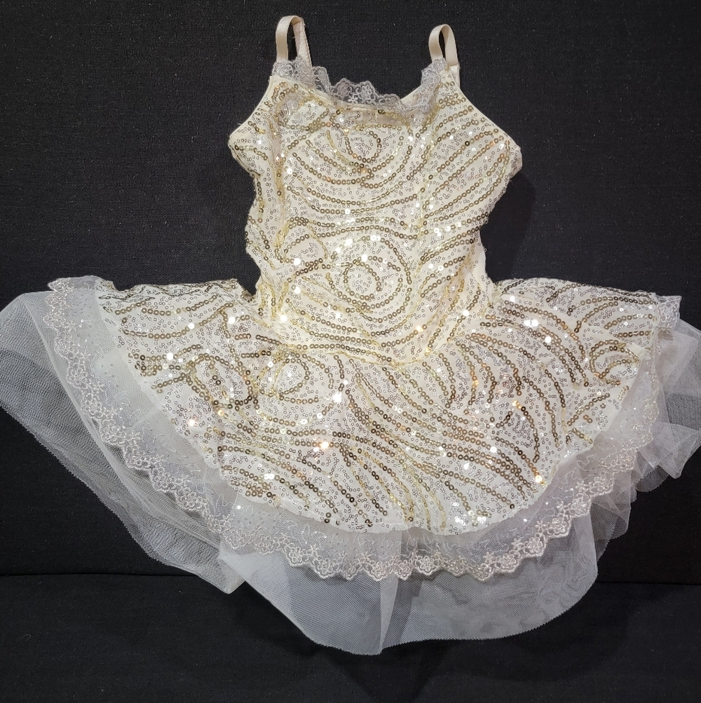 Revolution Gold Sequin Tutu Dress - Kids Costume
